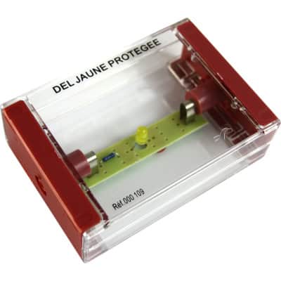 000109 gele LED op transparant kastje